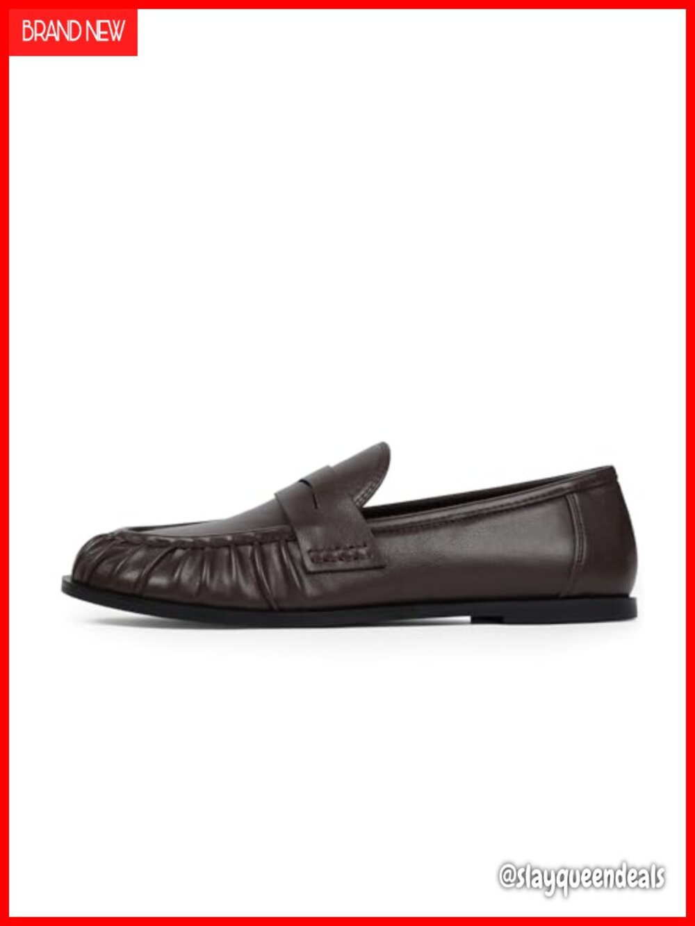 Faux Leather Penny Loafers Comfortable Slip-On Flats for Women